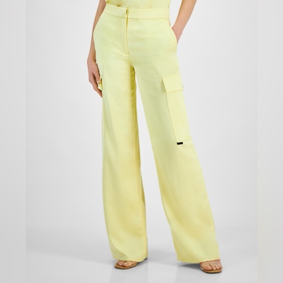 Hugo Women's Wide Leg Cargo Pants - Yellow Yellow Cargo Pants - Picture 1 of 8